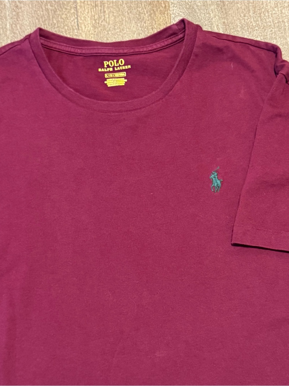 Polo Ralph Lauren Men’s Short Sleeve Crew Neck Logo T-Shirt Burgundy Size L